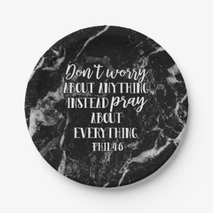 Dont Worry Pray Bible Verse Scripture Christian Paper Plates