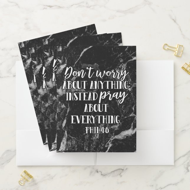Dont Worry Pray Bible Verse Scripture Christian Pocket Folder (In Situ)