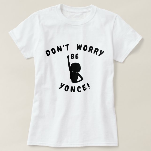 Don't Worry Pretty Womens Black & White T-Shirt (Design Front)