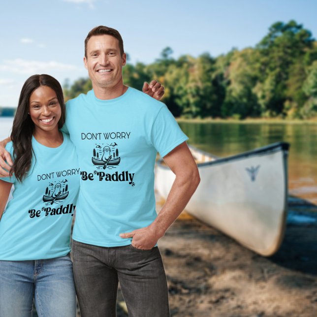 Don't Worry Retro Canoe Otter Paddling T-Shirt (Creator Uploaded)