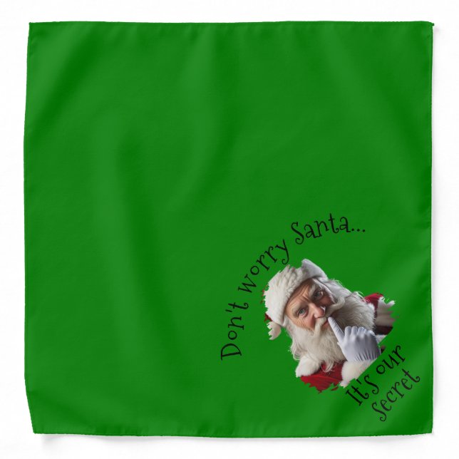"Don't worry Santa... It's our secret" Pet Bandana (Front)