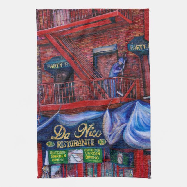Don't You Love Red Paint? New York City, New York Kitchen Towel (Vertical)