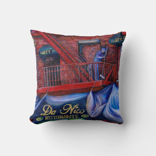 Don't You Love Red Paint? New York City, New York Throw Pillow (Front)