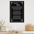 Don't You Quit -- Art Poster | Zazzle
