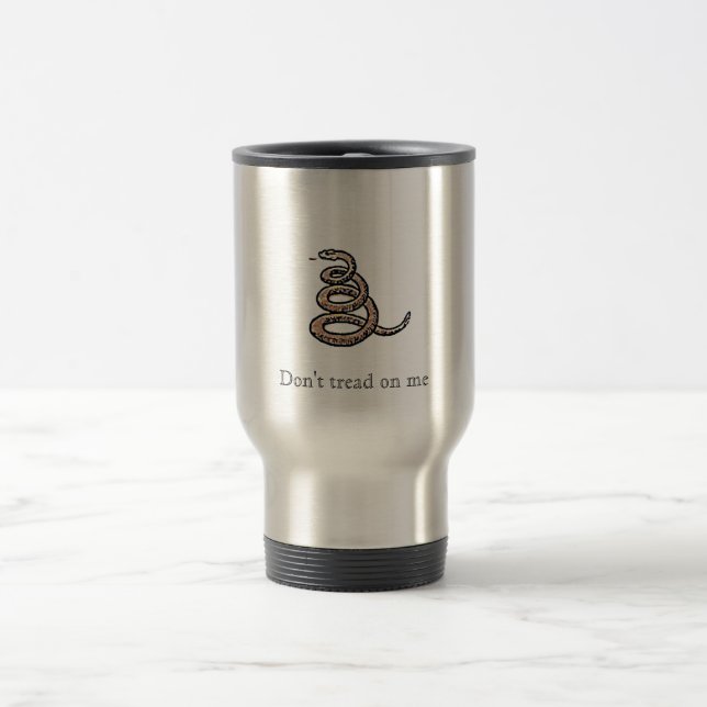 donttreatonmesnakeimage, Don't tread on me Travel Mug (Center)