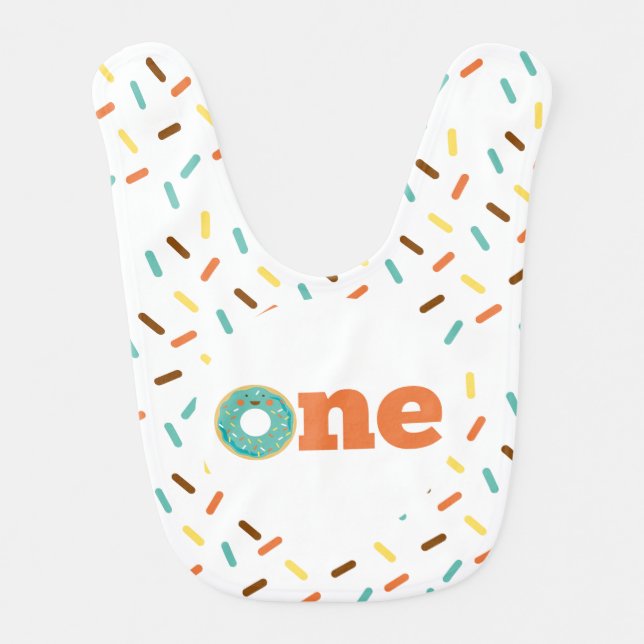Donut 1st Birthday Baby Bib (Front)