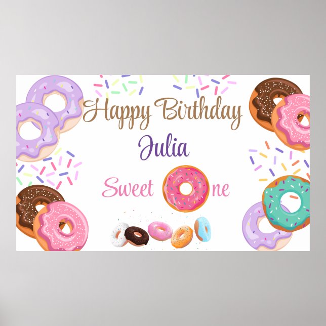 Donut 1st birthday girl  poster (Front)