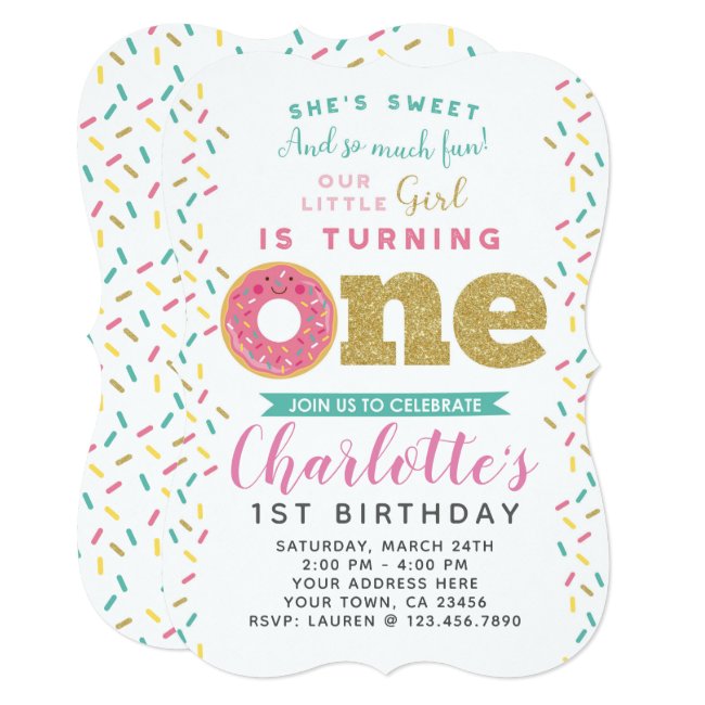 Donut 1st Birthday Invitation