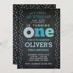 Donut 1st Birthday Invitation