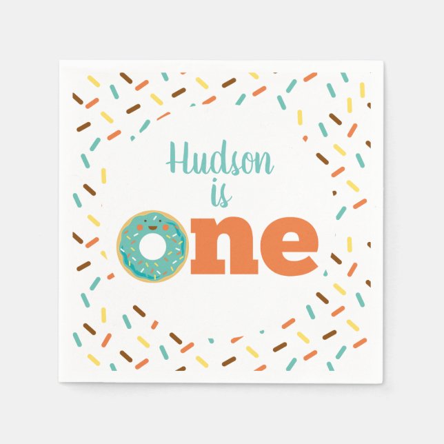Donut 1st Birthday Napkins (Front)