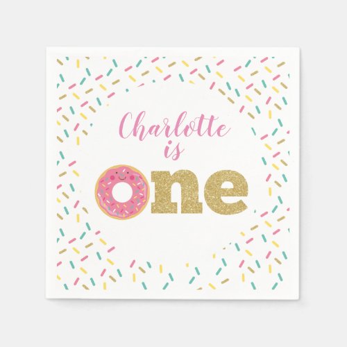 Donut 1st Birthday Napkins