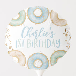 Donut 1st Birthday Party Personalized Balloon Blue