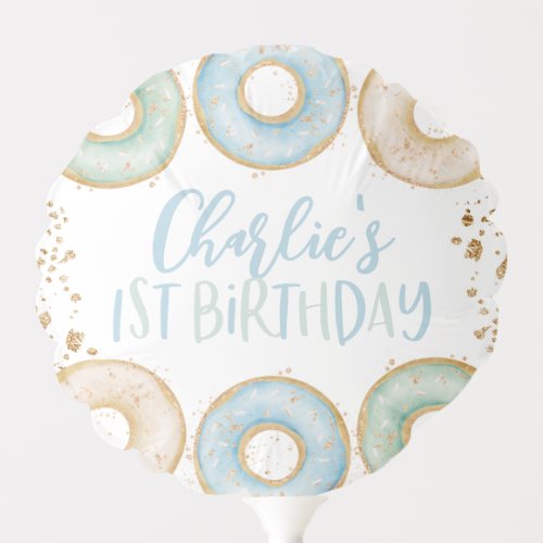Donut 1st Birthday Party Personalized Balloon Blue