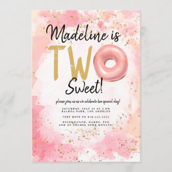 Donut 2nd Birthday Invitation by party_depot at Zazzle