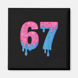 Donut 67 Meme Fun Six Seven Sprinkles Design Magnet