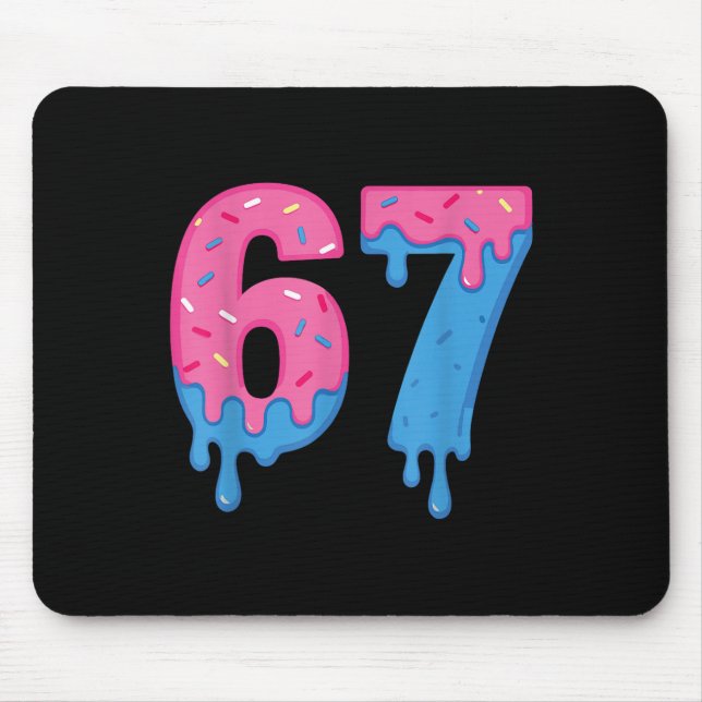 Donut 67 Meme Fun Six Seven Sprinkles Design  Mouse Pad (Front)