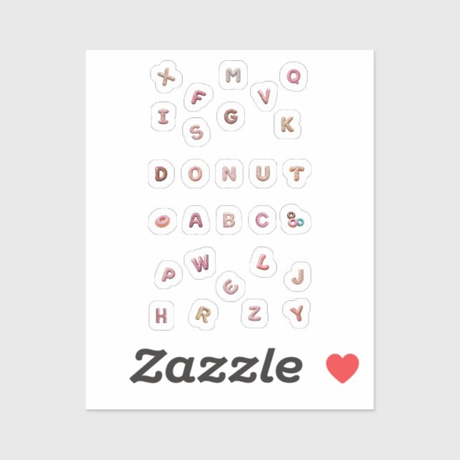 Donut-ABC Sticker-Set - Sweet letters - 16 pieces Sticker (Sheet)