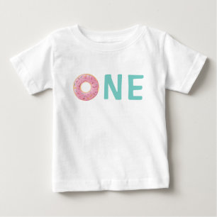 Donut Age One Invitation Birthday Personalized Baby T-Shirt