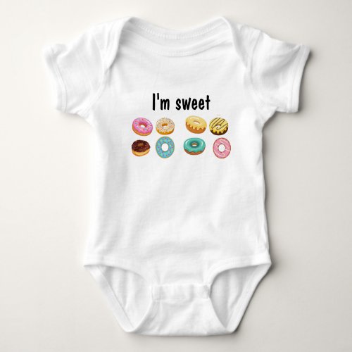 Donut all over pink green chocolate  sweet baby bodysuit