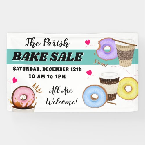 Donut and Coffee Bake Sale Banner