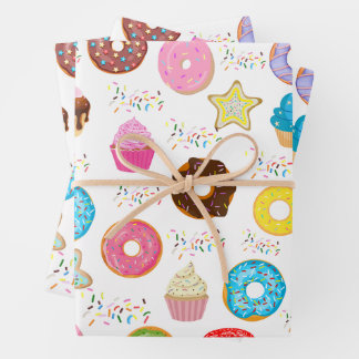 Donut and Cupcakes Wrapping Paper Sheets