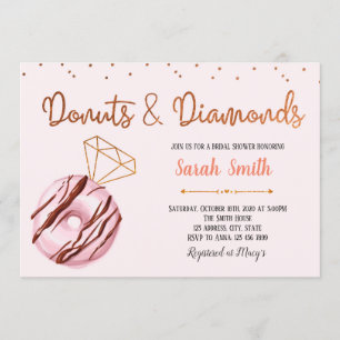 Donut and diamond party invitation
