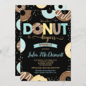 Donut and Diapers Baby Sprinkle Baby Shower Boy Invitation (Front/Back)