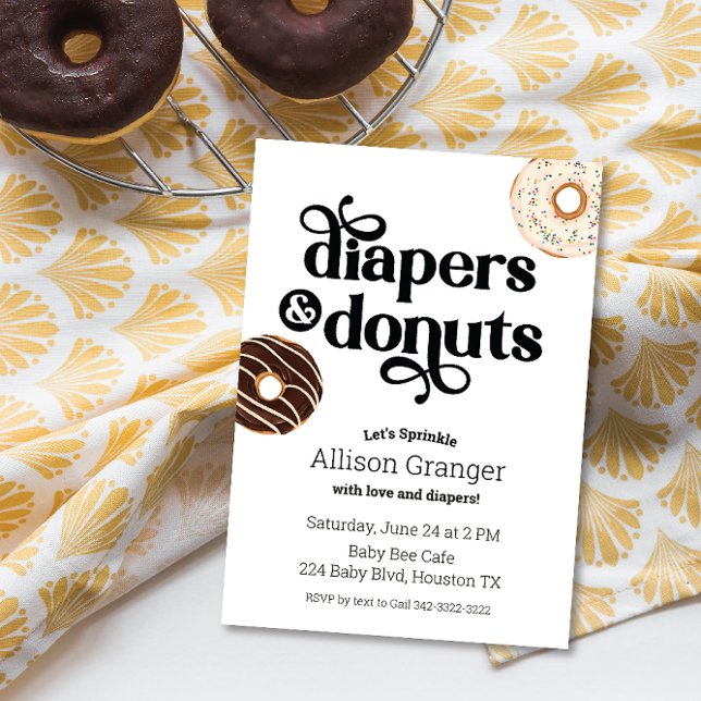 Donut and Diapers Baby Sprinkle Invitation (Creator Uploaded)