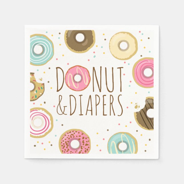 Donut and diapers Paper Napkin Baby sprinkle (Front)