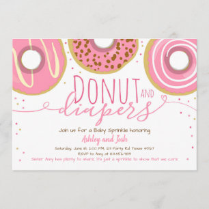 Donut and Diapers Sprinkle Coed Shower Baby Shower Invitation