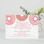 Donut and Diapers Sprinkle Coed Shower Baby Shower Invitation (Standing Front)