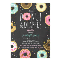 Donut and Diapers Sprinkle invitation Coed shower