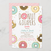 Donut and Diapers Sprinkle invitation Coed shower (Front/Back)