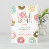 Donut and Diapers Sprinkle invitation Coed shower (Standing Front)