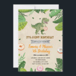Donut and dinosaur birthday invitation<br><div class="desc">Donut and dinosaur birthday invitation</div>