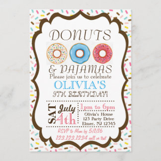 Donut and Pajamas Invitation