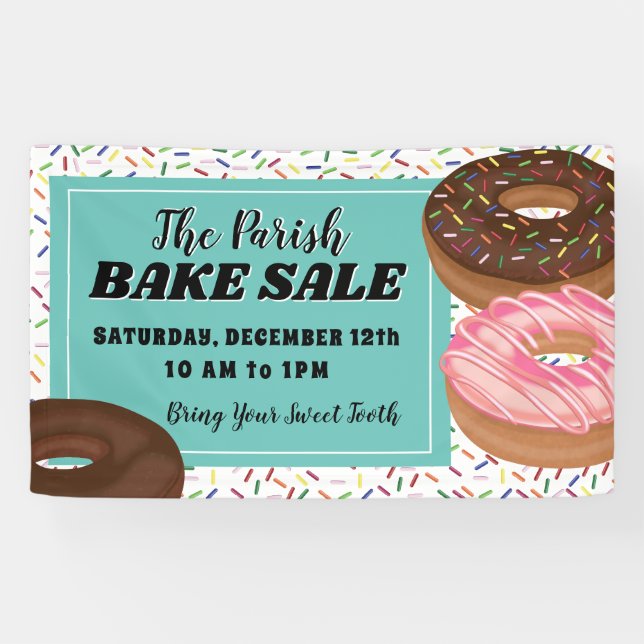 Donut and Sprinkles Bake Sale Banner (Horizontal)