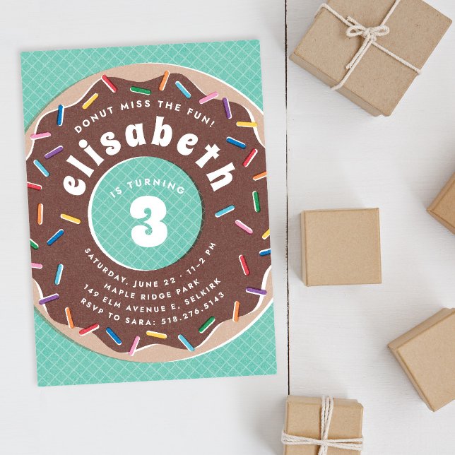Donut and Sprinkles Birthday Party Invitation (Creator Uploaded)