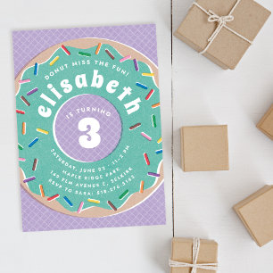 Donut and Sprinkles Birthday Party Invitation