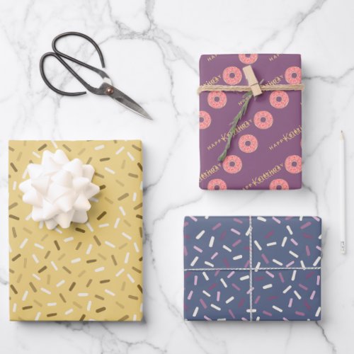 Donut and Sprinkles Wrapping Paper Sheets 