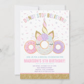 Donut And Unicorn Invitation Donut Stop Believing (Front)