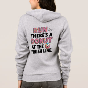 Donut at the Finish Line Funny Fitness Motivation Hoodie