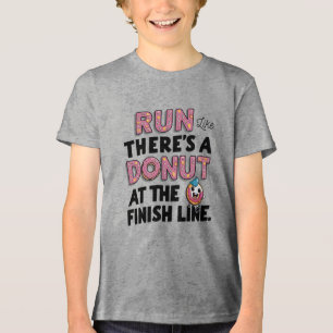 Donut at the Finish Line Funny Fitness Motivation Tri-Blend Shirt