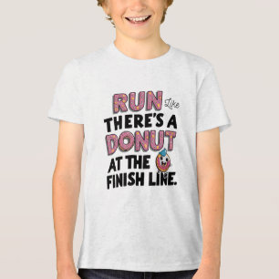 Donut at the Finish Line Funny Fitness Motivation Tri-Blend Shirt