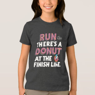 Donut at the Finish Line Funny Fitness Motivation Tri-Blend Shirt