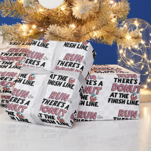 Donut at the Finish Line Funny Fitness Motivation Wrapping Paper