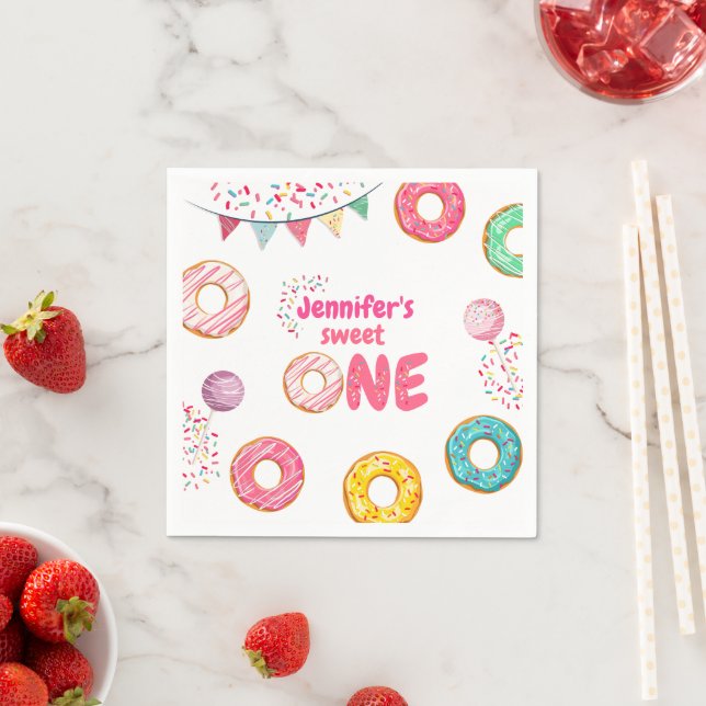Donut Baby Birthaday Sprinkle Napkins (Insitu)