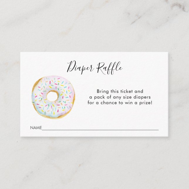 Donut Baby Diaper Raffle Ticket Enclosure Card (Front)