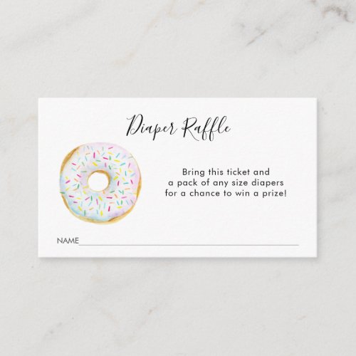 Donut Baby Diaper Raffle Ticket Enclosure Card