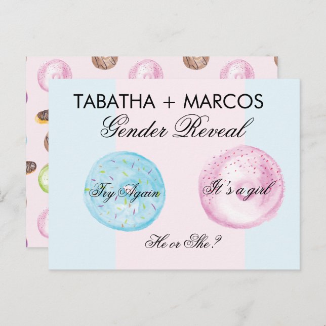 Donut Baby Gender Reveal DIY Scratch Cards (Front/Back)
